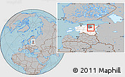 Gray Location Map of Laekvere, highlighted country, highlighted parent region, hill shading