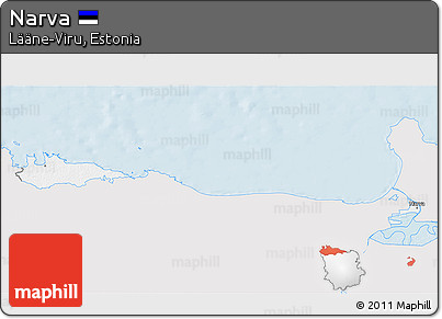 Silver Style 3D Map of Narva, single color outside