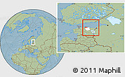 Savanna Style Location Map of Narva, highlighted parent region, hill shading
