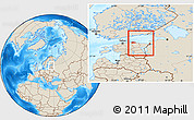 Shaded Relief Location Map of Narva