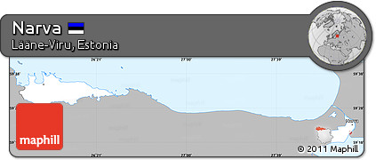 Gray Simple Map of Narva, single color outside