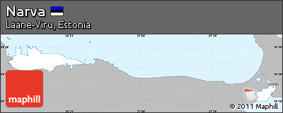 Gray Simple Map of Narva, single color outside