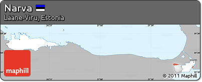Gray Simple Map of Narva, single color outside