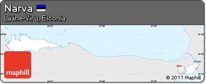 Silver Style Simple Map of Narva, single color outside