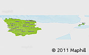 Physical Panoramic Map of Lääne-Viru, single color outside