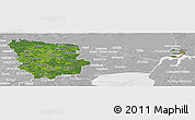 Satellite Panoramic Map of Lääne-Viru, lighten, desaturated