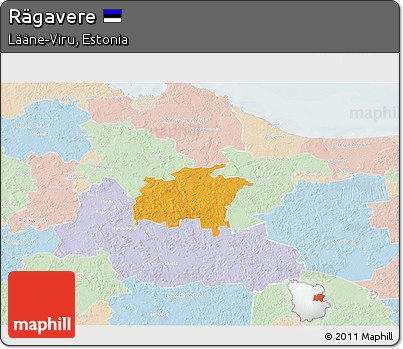 Political 3D Map of Rägavere, lighten