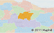 Political 3D Map of Rägavere, lighten