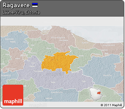 Political 3D Map of Rägavere, lighten, semi-desaturated