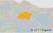 Political 3D Map of Rägavere, lighten, semi-desaturated