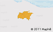 Political 3D Map of Rägavere, single color outside