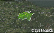 Satellite 3D Map of Rägavere, darken, semi-desaturated