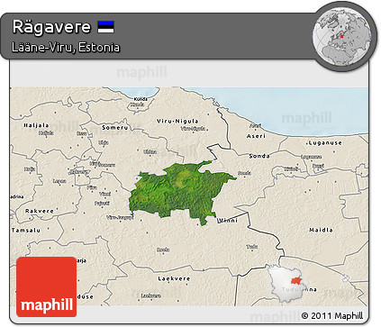 Satellite 3D Map of Rägavere, shaded relief outside