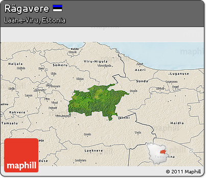 Satellite 3D Map of Rägavere, shaded relief outside