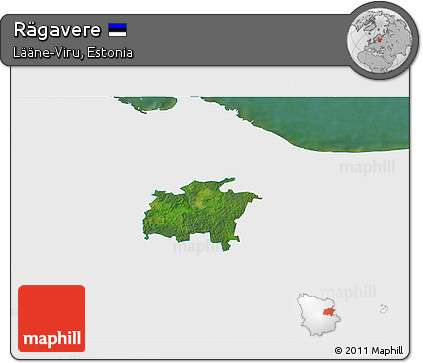 Satellite 3D Map of Rägavere, single color outside
