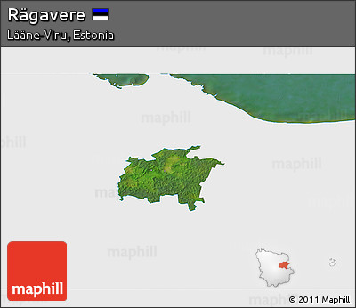 Satellite 3D Map of Rägavere, single color outside