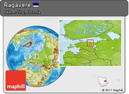 Physical Location Map of Rägavere