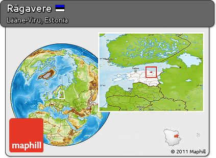 Physical Location Map of Rägavere, highlighted country