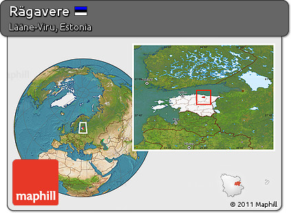 Satellite Location Map of Rägavere, highlighted country