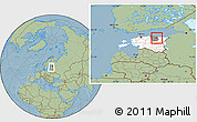 Savanna Style Location Map of Rägavere, highlighted country, highlighted parent region, within the entire country, hill shading