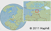 Savanna Style Location Map of Rägavere, hill shading