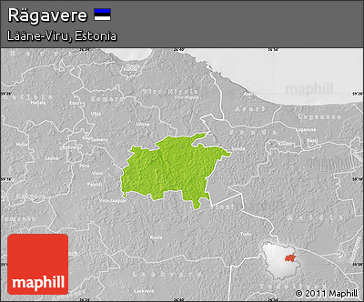 Physical Map of Rägavere, lighten, desaturated