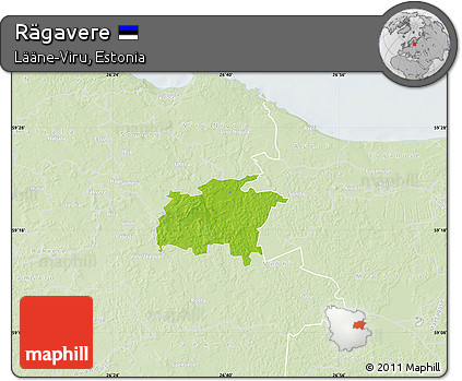 Physical Map of Rägavere, lighten