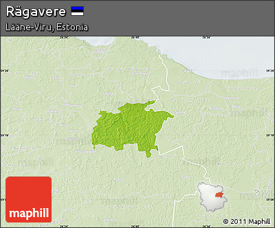Physical Map of Rägavere, lighten