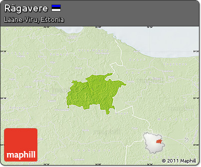 Physical Map of Rägavere, lighten