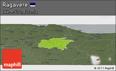 Physical Panoramic Map of Rägavere, darken, semi-desaturated