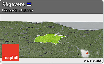 Physical Panoramic Map of Rägavere, darken, semi-desaturated