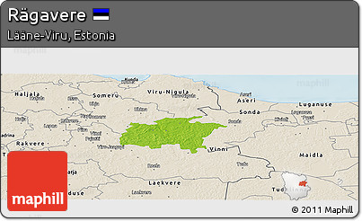 Physical Panoramic Map of Rägavere, shaded relief outside