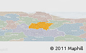 Political Panoramic Map of Rägavere, lighten, semi-desaturated