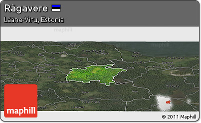 Satellite Panoramic Map of Rägavere, darken, semi-desaturated