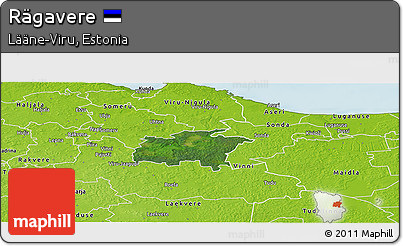 Satellite Panoramic Map of Rägavere, physical outside