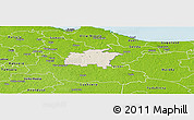 Shaded Relief Panoramic Map of Rägavere, physical outside