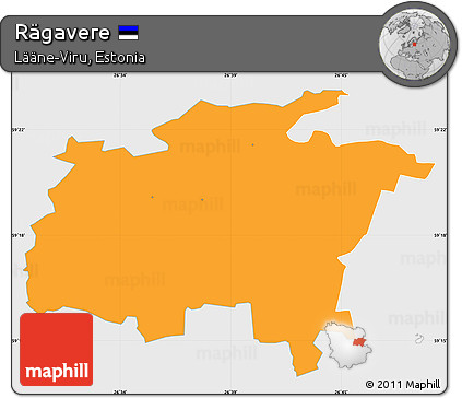 Political Simple Map of Rägavere, single color outside