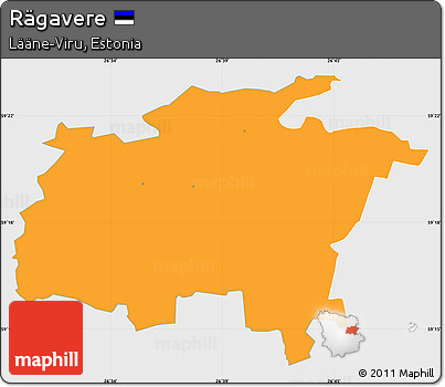 Political Simple Map of Rägavere, single color outside