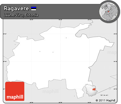Silver Style Simple Map of Rägavere