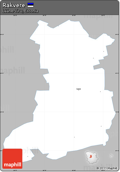 Gray Simple Map of Rakvere, single color outside
