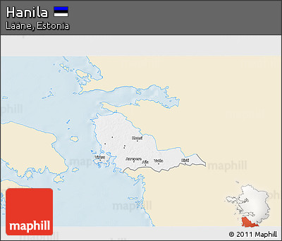 Classic Style 3D Map of Hanila, single color outside