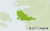 Physical 3D Map of Hanila, lighten