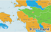 Political 3D Map of Hanila