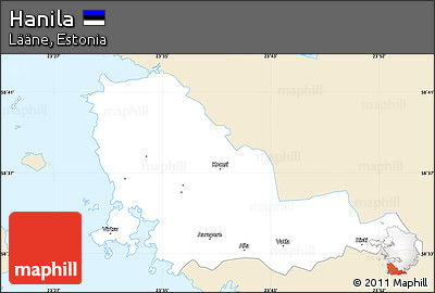 Classic Style Simple Map of Hanila, single color outside