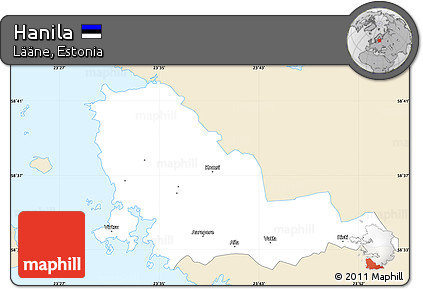 Classic Style Simple Map of Hanila, single color outside
