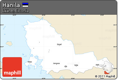 Classic Style Simple Map of Hanila, single color outside