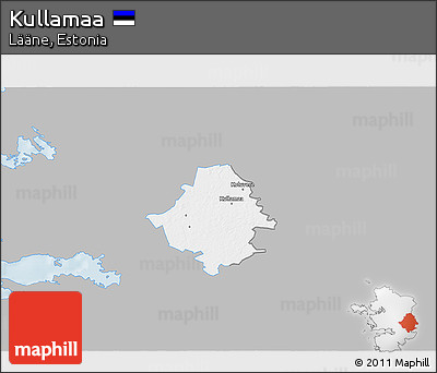 Gray 3D Map of Kullamaa, single color outside