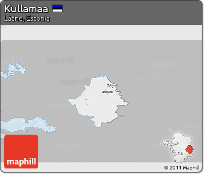 Gray 3D Map of Kullamaa, single color outside