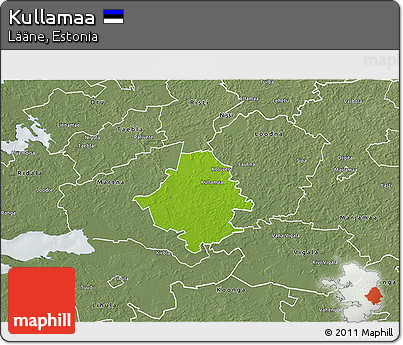 Physical 3D Map of Kullamaa, semi-desaturated