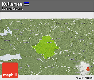 Physical 3D Map of Kullamaa, semi-desaturated